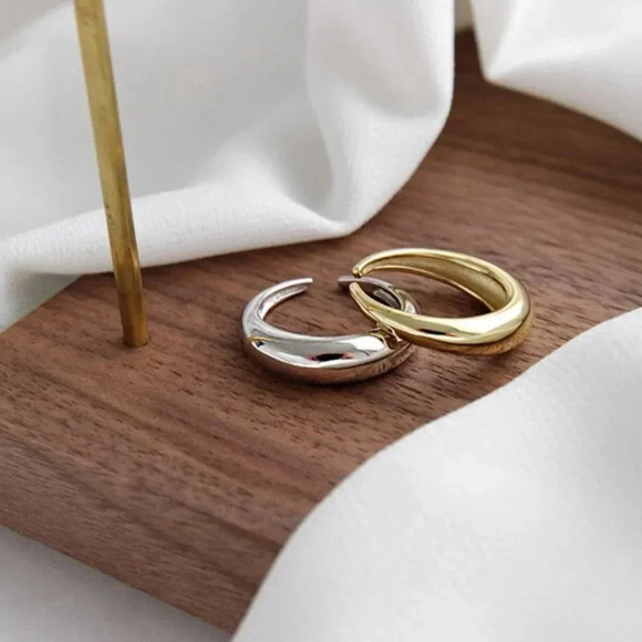 925 Sterling Silver Minimalist Simple Stackable Ring Band Gold or Silver - Picture 10 of 10